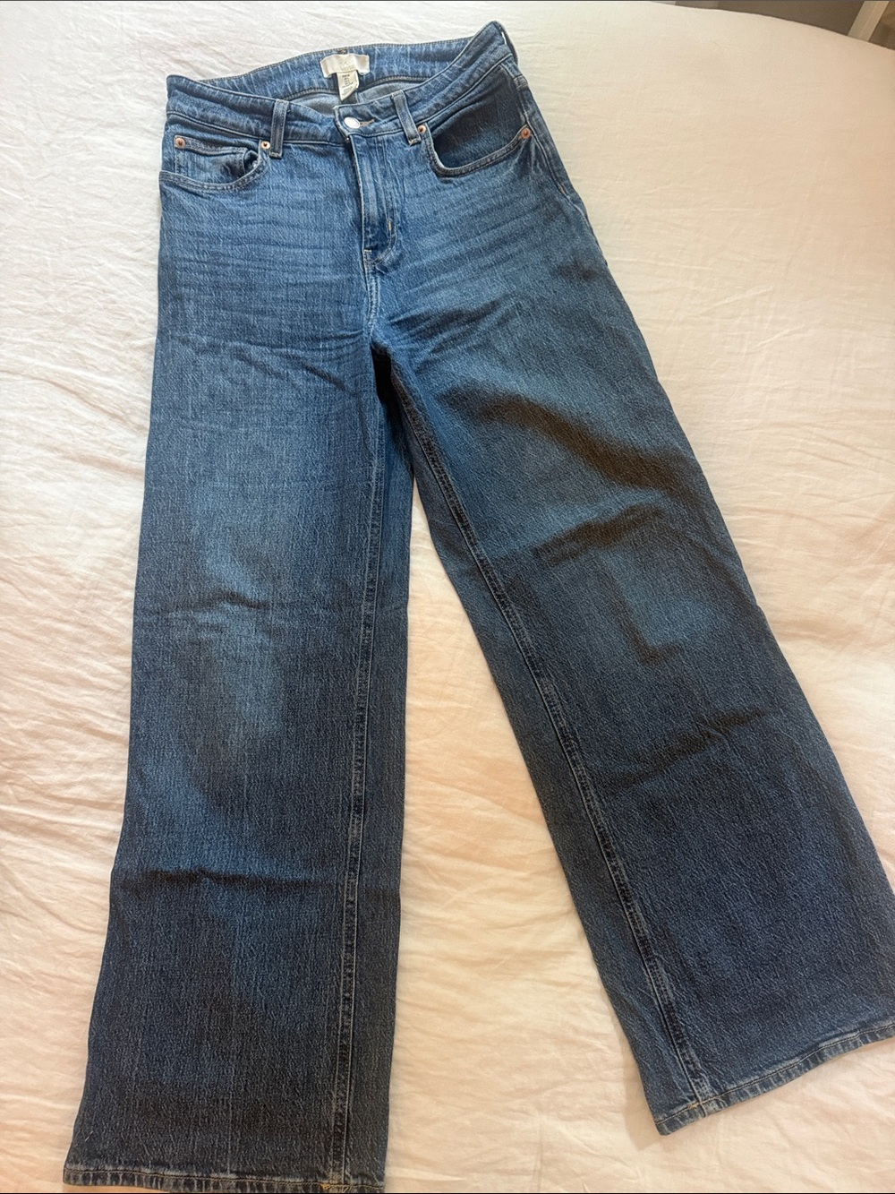 H&M Dark Blue Wide-Leg Jeans